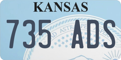 KS license plate 735ADS