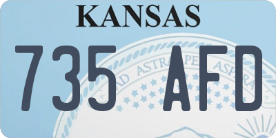 KS license plate 735AFD