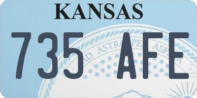 KS license plate 735AFE