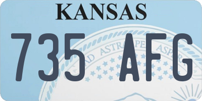 KS license plate 735AFG