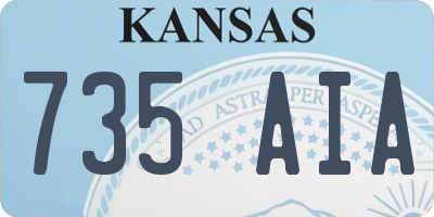 KS license plate 735AIA