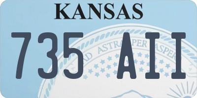 KS license plate 735AII