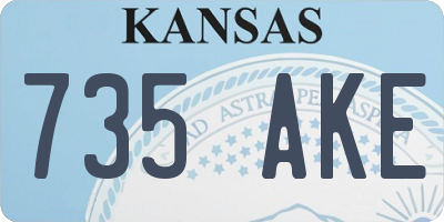 KS license plate 735AKE