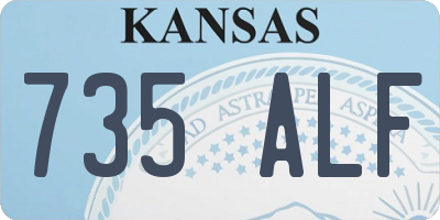 KS license plate 735ALF