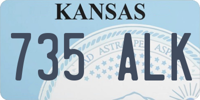 KS license plate 735ALK
