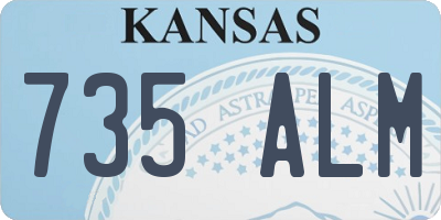 KS license plate 735ALM