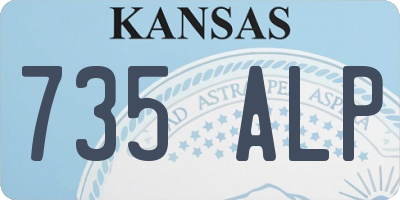 KS license plate 735ALP