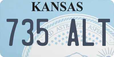 KS license plate 735ALT