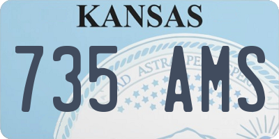 KS license plate 735AMS