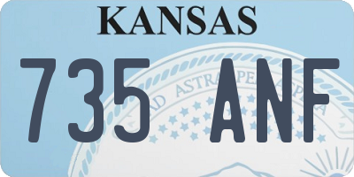 KS license plate 735ANF