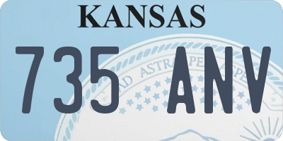 KS license plate 735ANV