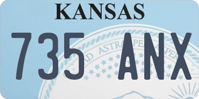 KS license plate 735ANX