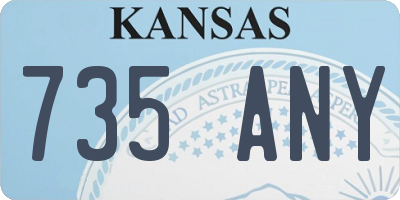 KS license plate 735ANY