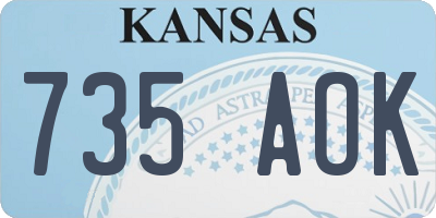 KS license plate 735AOK