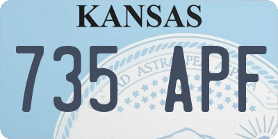 KS license plate 735APF