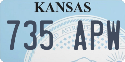 KS license plate 735APW