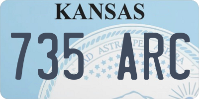 KS license plate 735ARC