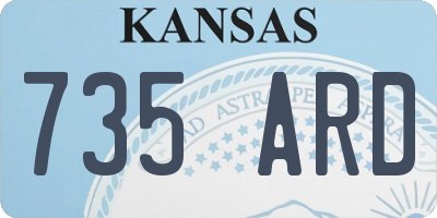 KS license plate 735ARD