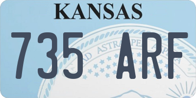 KS license plate 735ARF