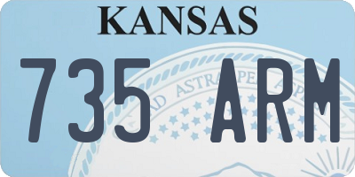 KS license plate 735ARM