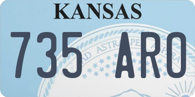 KS license plate 735ARO