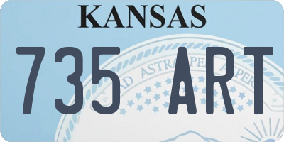 KS license plate 735ART