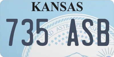 KS license plate 735ASB
