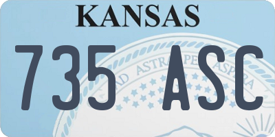 KS license plate 735ASC