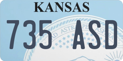 KS license plate 735ASD