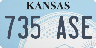 KS license plate 735ASE