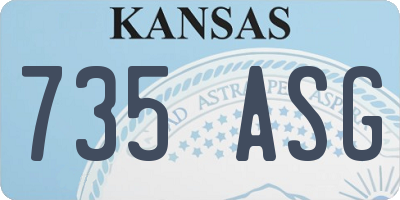 KS license plate 735ASG