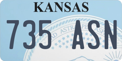 KS license plate 735ASN