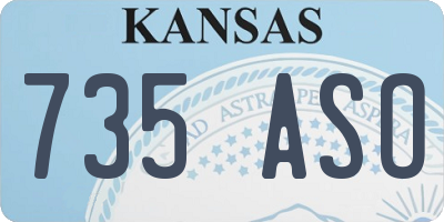 KS license plate 735ASO