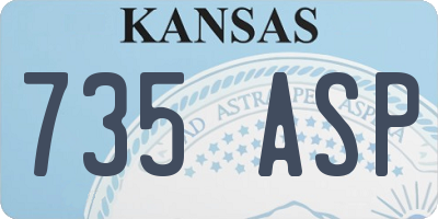 KS license plate 735ASP