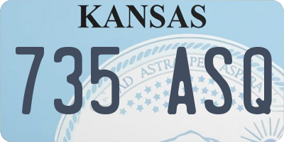 KS license plate 735ASQ