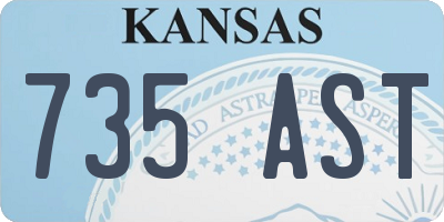 KS license plate 735AST