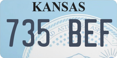 KS license plate 735BEF