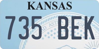 KS license plate 735BEK