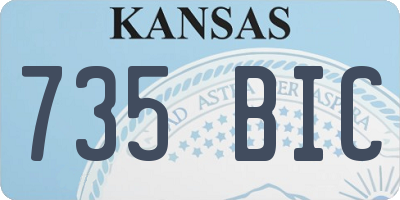 KS license plate 735BIC