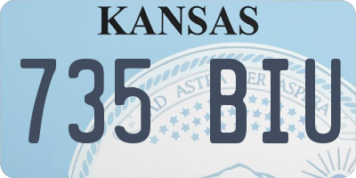 KS license plate 735BIU