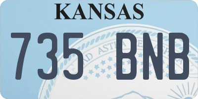 KS license plate 735BNB
