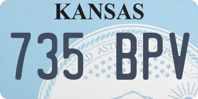 KS license plate 735BPV