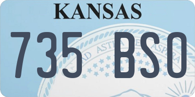 KS license plate 735BSO