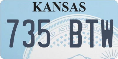 KS license plate 735BTW