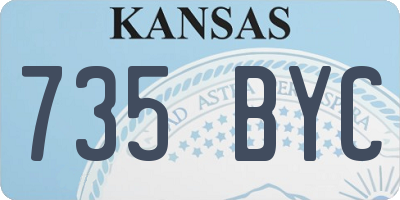 KS license plate 735BYC