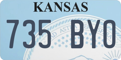 KS license plate 735BYO