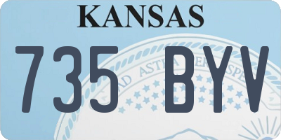 KS license plate 735BYV