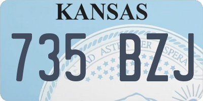 KS license plate 735BZJ
