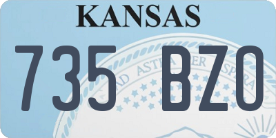 KS license plate 735BZO