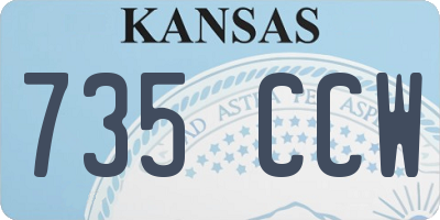 KS license plate 735CCW